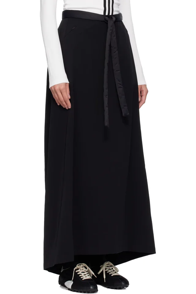 Y-3 Black Padded Midi Skirt, photo 2 of 4 from SSENSE