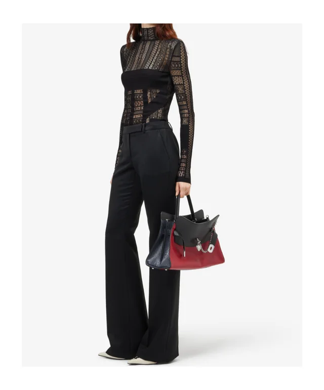 Alexander McQueen Women's Viscose Knit Lace Top in Black, photo 3 of 5 from SENSER