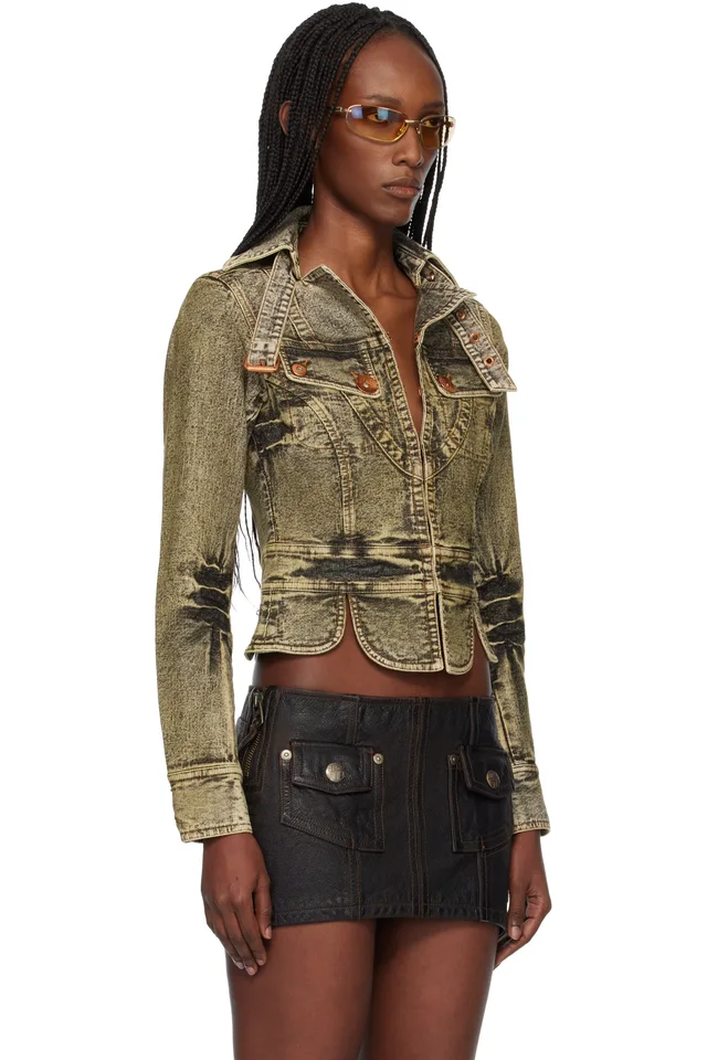 Miss Sixty Green KNWLS Edition Tie-Dye Denim Jacket, photo 2 of 2 from SSENSE