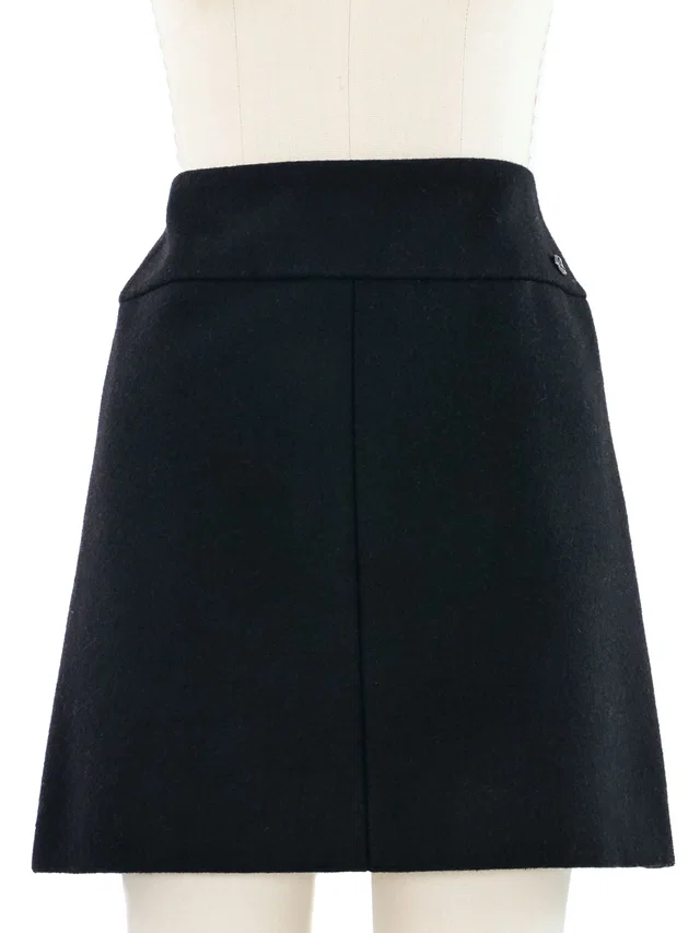 2000s Chanel Wool Mini Skirt in Wool from Arcade Vintage