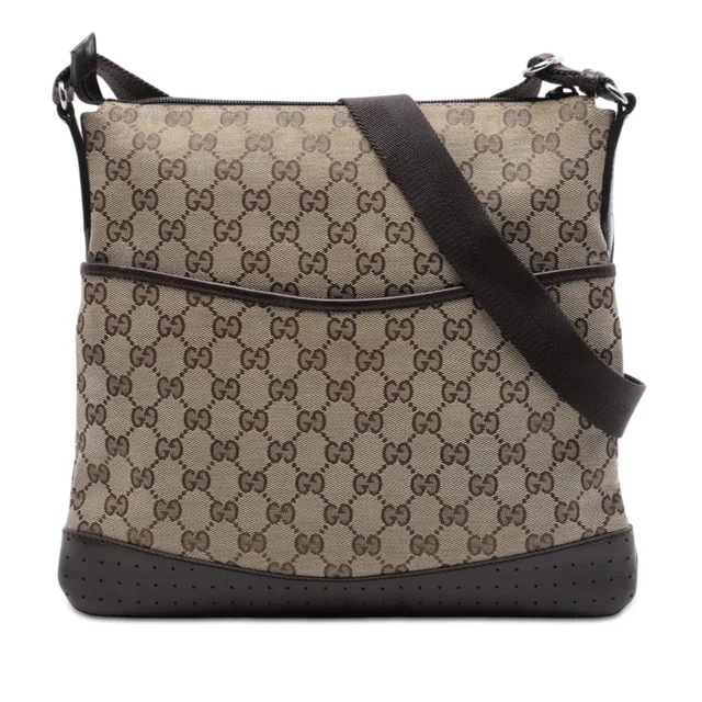 Beige Gucci GG Canvas Crossbody in Beige Canvas from Designer Revival