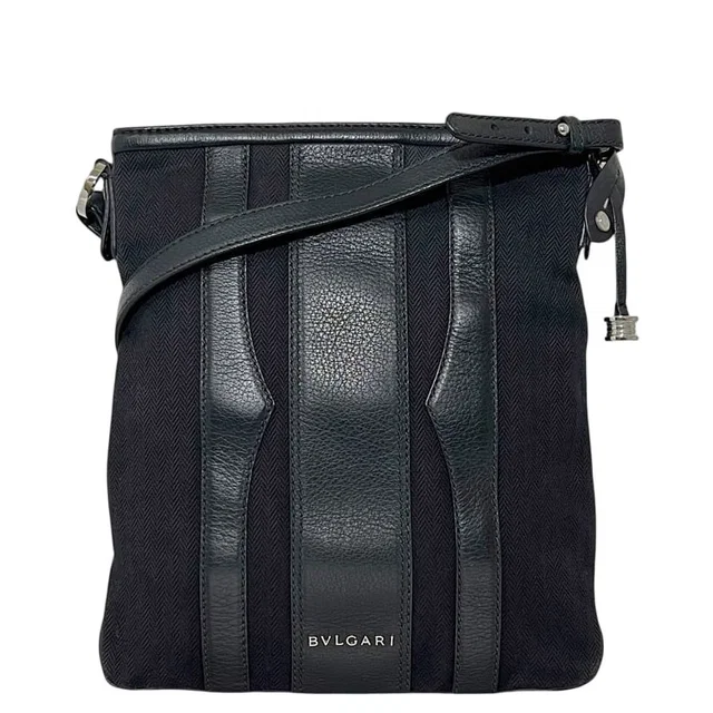 B.zero1 Bvlgari Shoulder Bag Black in Black Canvas from The Reluxe