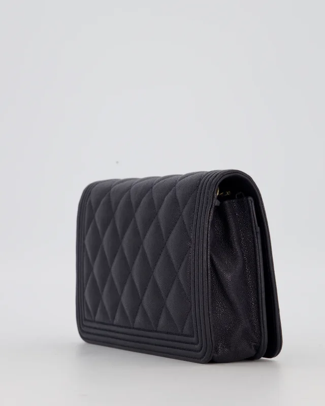 Chanel Navy Boy Wallet on Chain Bag in Navy Caviar leather from Sellier, photo 12 of 19