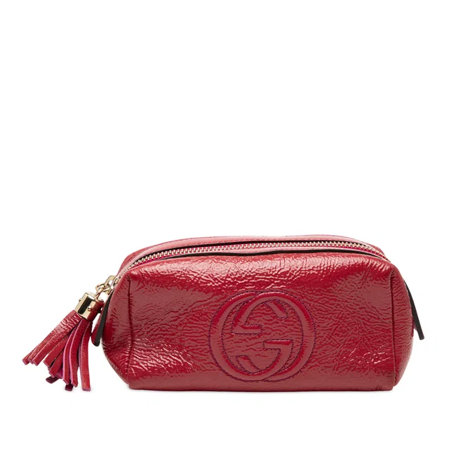 Pink Gucci Patent Soho Cosmetic Pouch in Pink Patent leather from Designer Revival