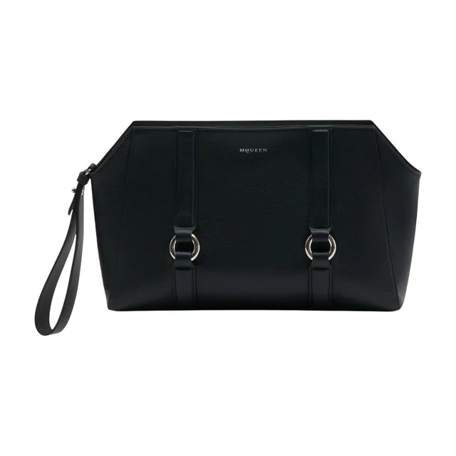 Alexander McQueen Clutch — Black Calfskin in Black Calfskin from HEWI