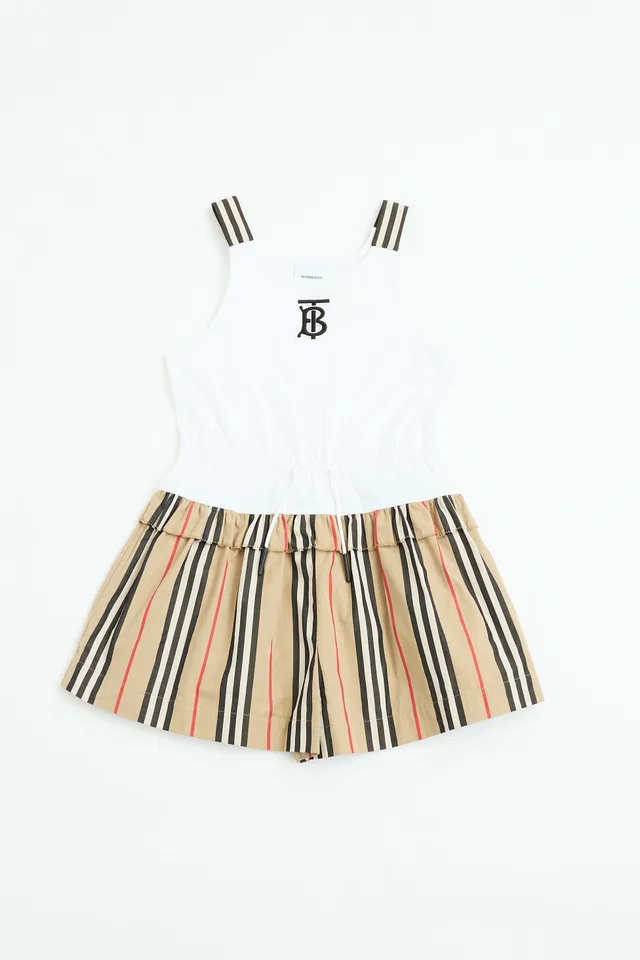 Burberry Kids Nova Check TB Pleated Romper from VSP Consignment