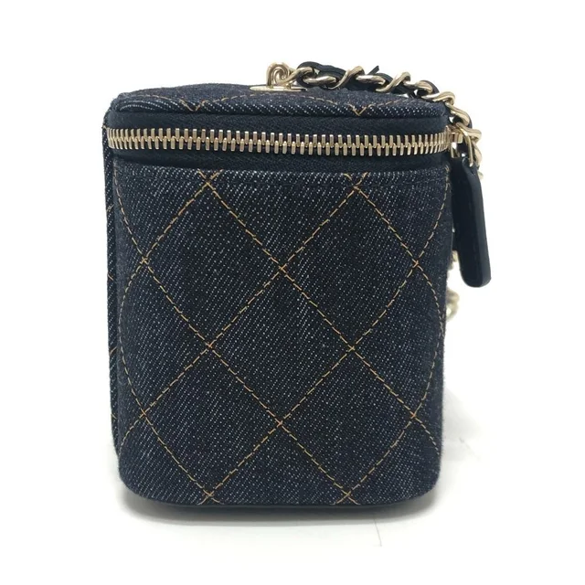 Chanel Shoulder Bag CC Mark Quilted Vanity Denim Blue in Blue Denim from The Reluxe, photo 2 of 2