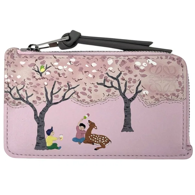Loewe Deer Coin Card Holder Case Snafji Taco Collaboration Calf Leather Blossom in Calfskin from The Reluxe