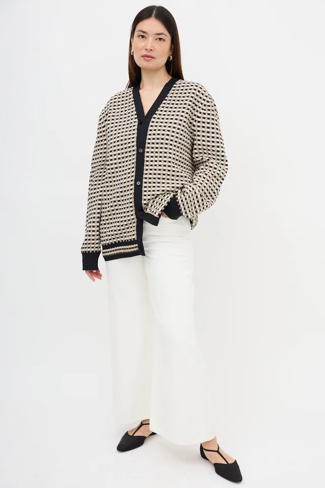 Burberry Checkered Jacquard Cardigan from VSP Consignment
