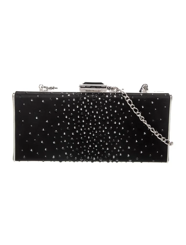 Judith Leiber Crystal Clutch in black Leather from The RealReal