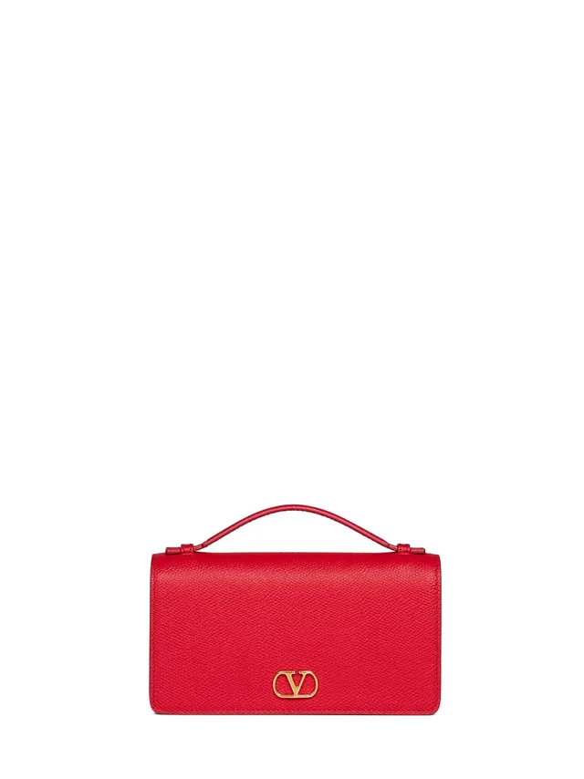 Valentino Garavani Top Handle Bag — Red Calf Leather in Red Calfskin from HEWI