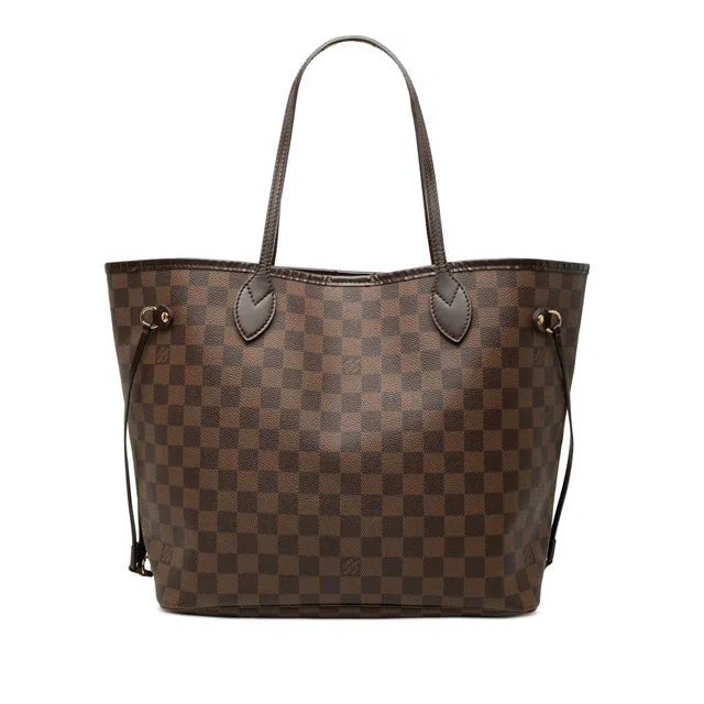 Brown Louis Vuitton Damier Ebene Neverfull MM Tote Bag in Brown Canvas from Designer Revival