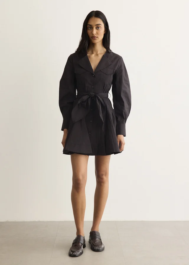 Ganni Mini Shirt Dress in Black from Incu, photo 1 of 1