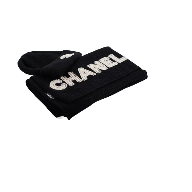 Chanel Beanie and Scarf Set in Cashmere from The Purse Affair