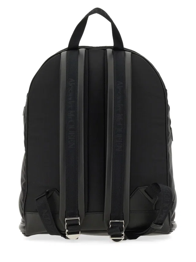 Alexander McQueen Nylon Harness-Inspired Backpack — Black in Black Nylon from HEWI