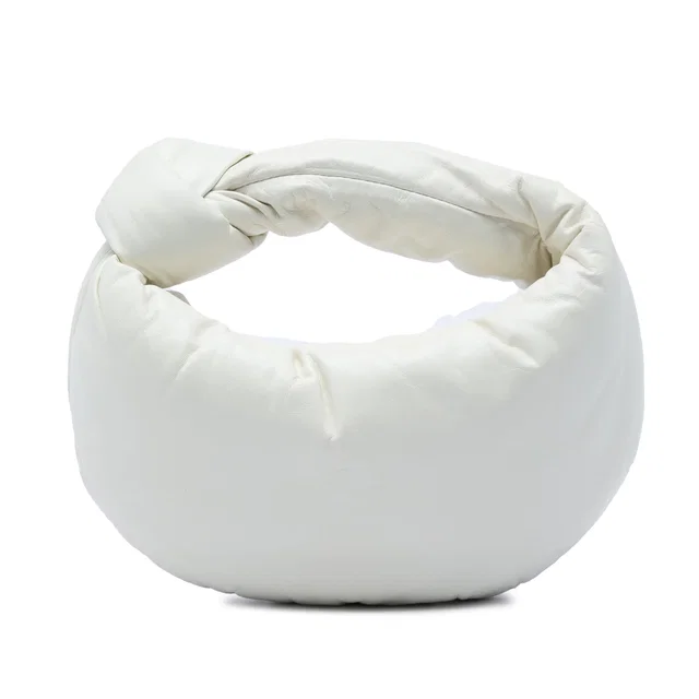White Bottega Veneta Mini Nappa Puffy Jodie Hobo Bag in White Nappa leather from Designer Revival