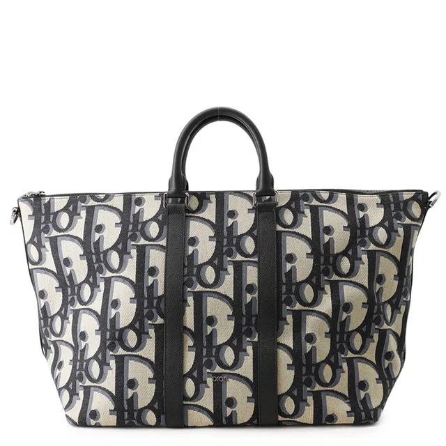 Dior Weekender 2WAY Bag Navy/Beige1ESDU134YXL Canvas Leather Size 40 in Navy Canvas from GALLERY RARE