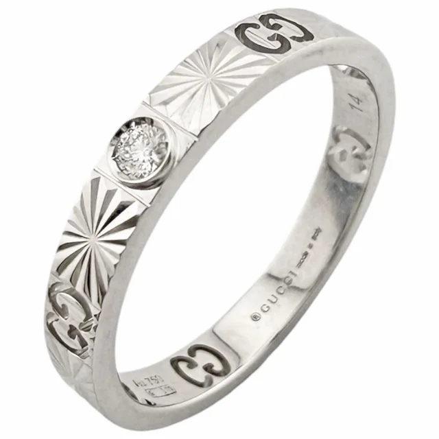 Gucci Icon Heart Ring 18K White Gold Diamond in White from The Reluxe
