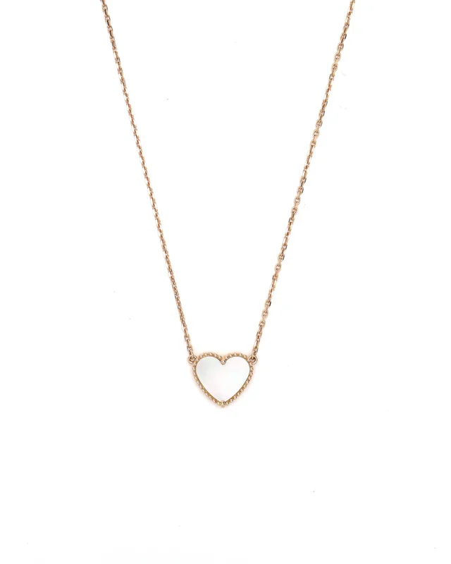 Van Cleef & Arpels Lucky Hearts Mother of Pearl Necklace in Silk from A Retro Tale