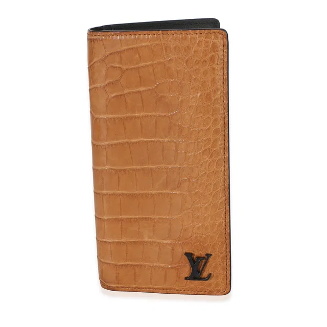 Louis Vuitton Tan Alligator Monogram Brazza Wallet Exotic in Brown Crocodile from HEWI