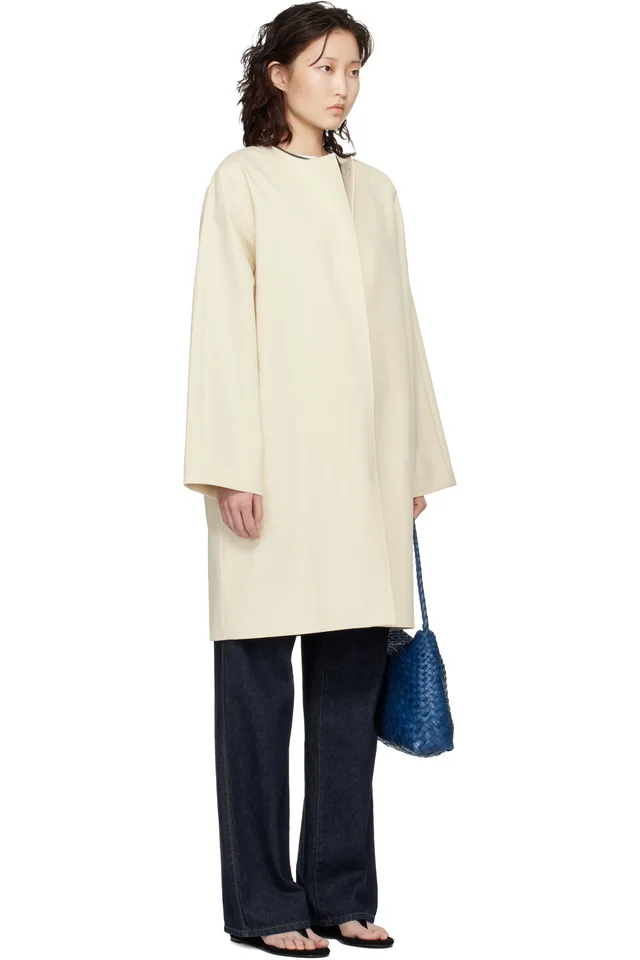 Loulou de Saison Beige Merill Cotton Gabardine Coat, photo 2 of 4 from SSENSE