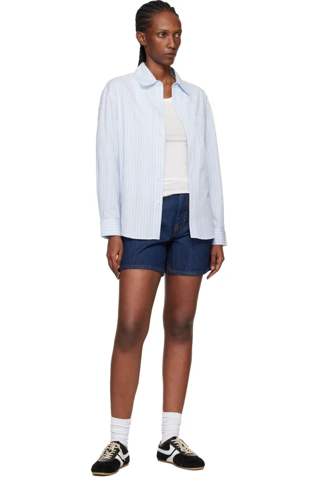 Blue Ami Paris Heritage Cotton Denim Shorts, photo 4 of 4 from SSENSE