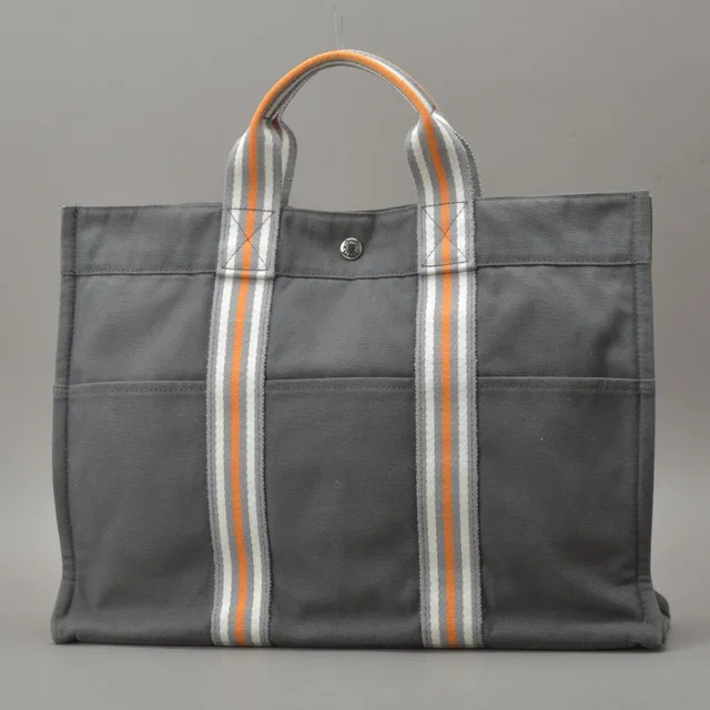 Hermès Limited Fourre Tout MM Tote Bag Canvas Gray in Grey Canvas from The Reluxe