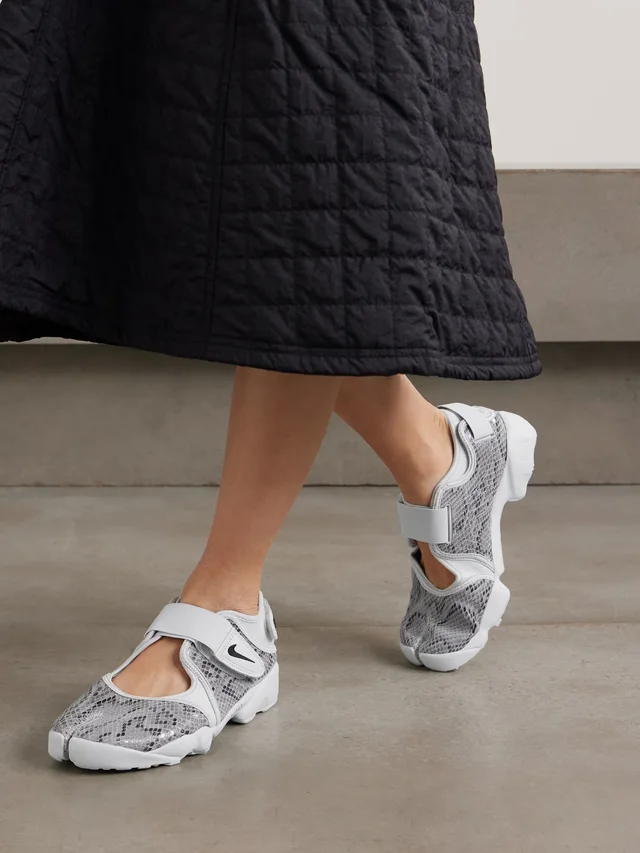 NIKE Air Rift snake-effect leather split-toe sneakers in Grey, photo 2 of 2 from NET-A-PORTER (Canada)