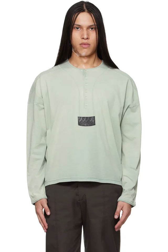 Green Sargo Long Sleeve Henley, image 1 of 1 from SSENSE