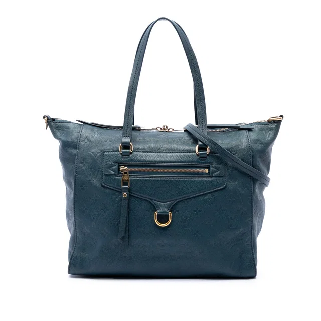 Blue Louis Vuitton Monogram Empreinte Lumineuse PM Satchel in Blue Leather from Designer Revival