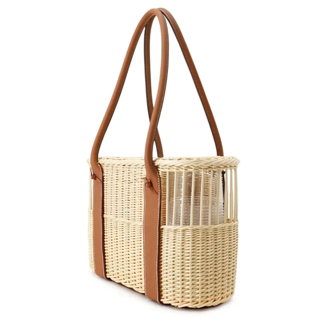 Hermès Bottlebasket Park Gold Willow wood, Taurillon, squirrel in Gold from GALLERY RARE, photo 2 of 12