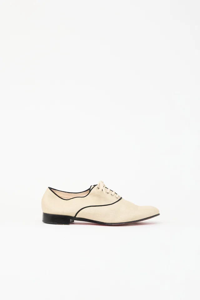 Christian Louboutin Canvas Lace Up Oxford in Canvas from VSP Consignment