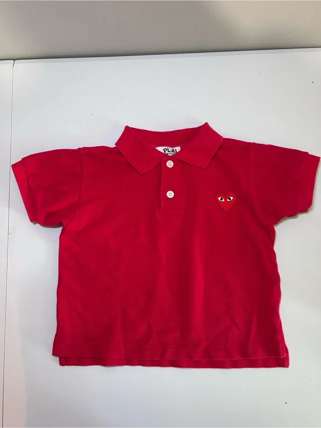 Comme des Garçons Comme Des Garons Play Kids Red Heart Polo Shirt Size 2 in red from Poshmark