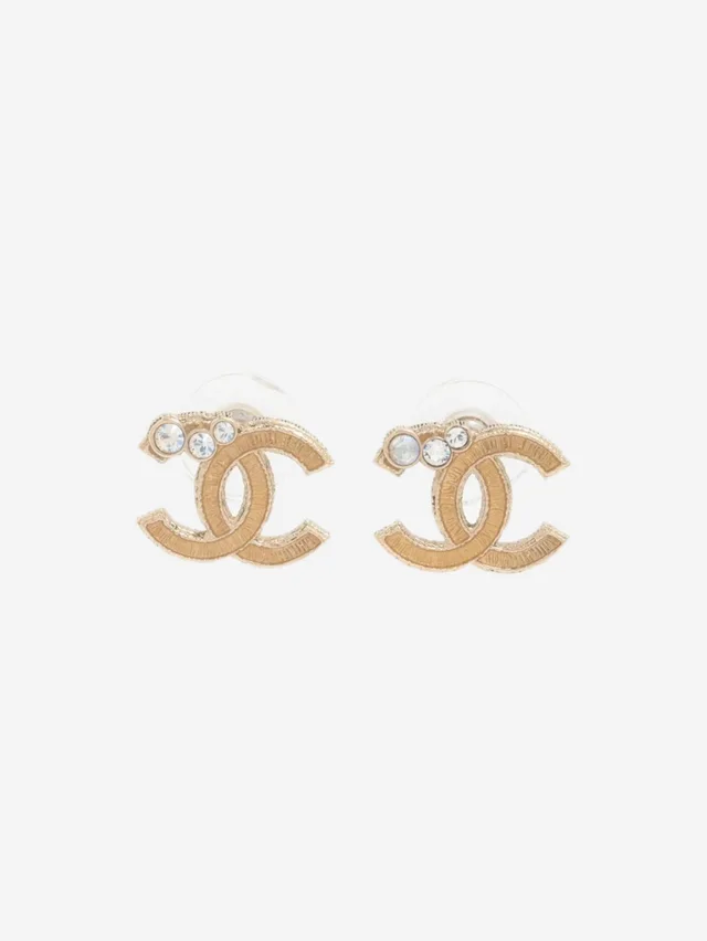 Chanel Gold Coco Mark 10A rhinestone earrings in Gold from Sign of the Times