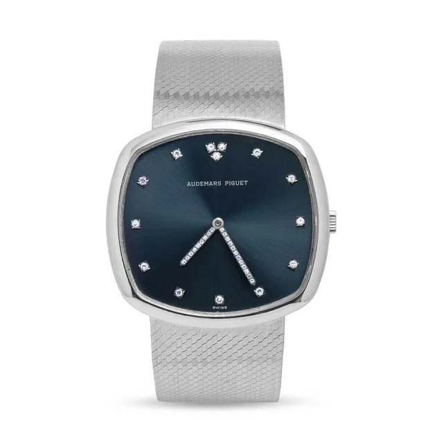 Audemars Piguet Vintage Diamond Blue Dial Unisex Watch 102871 in blue|gold|white from Jomashop.com