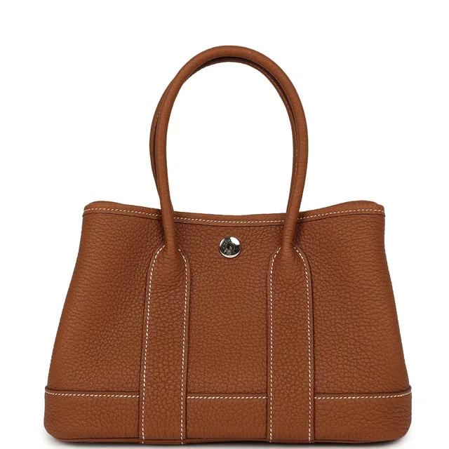 Hermès Garden Party Neo 23 Gold Negonda Palladium Hardware in Gold Leather from Madison Avenue Couture