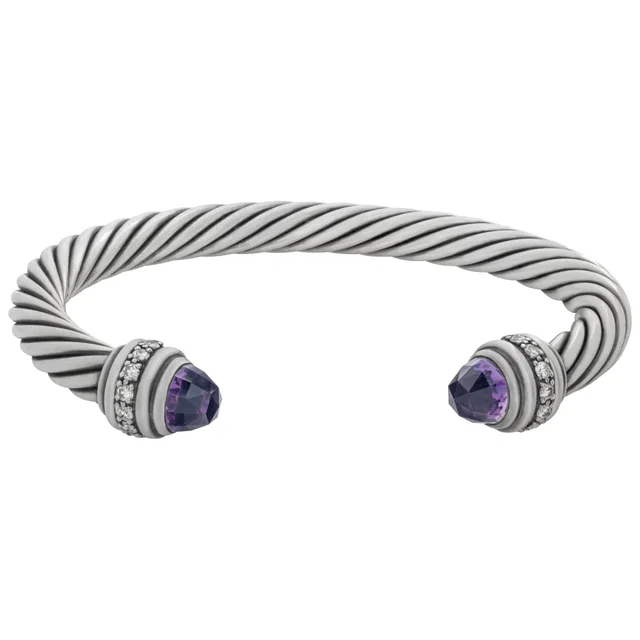 David Yurman Cable Classic cuff in Purple Sterling Silver from Gray And Sons