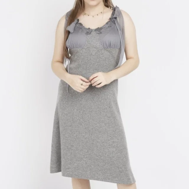 REDValentino Vintage Grey Cashmere Wool Romantic Juliet Dress 8 Grey Short in gray Cashmere from Poshmark