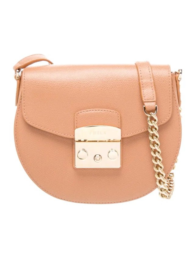 Furla Leather Crossbody Bag in brown|red Leather from The RealReal