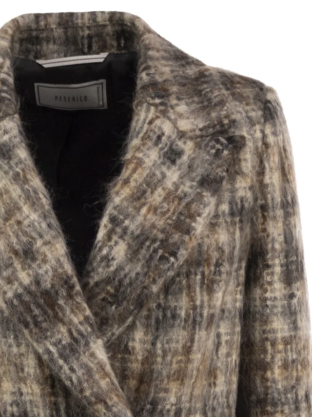Peserico Double-breasted plaid mohair-blend blazer, photo 4 of 4 from SENSER