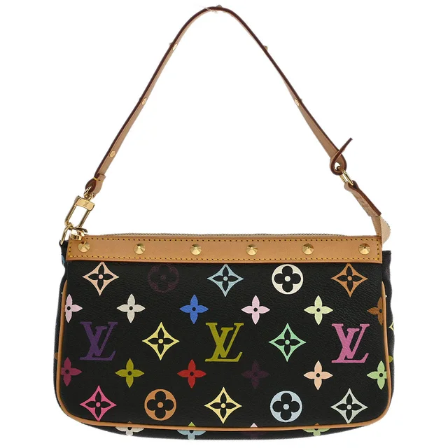 Louis Vuitton Black Multicolor Pochette Accessoires M92648 in Black Canvas from AMORE Vintage Tokyo