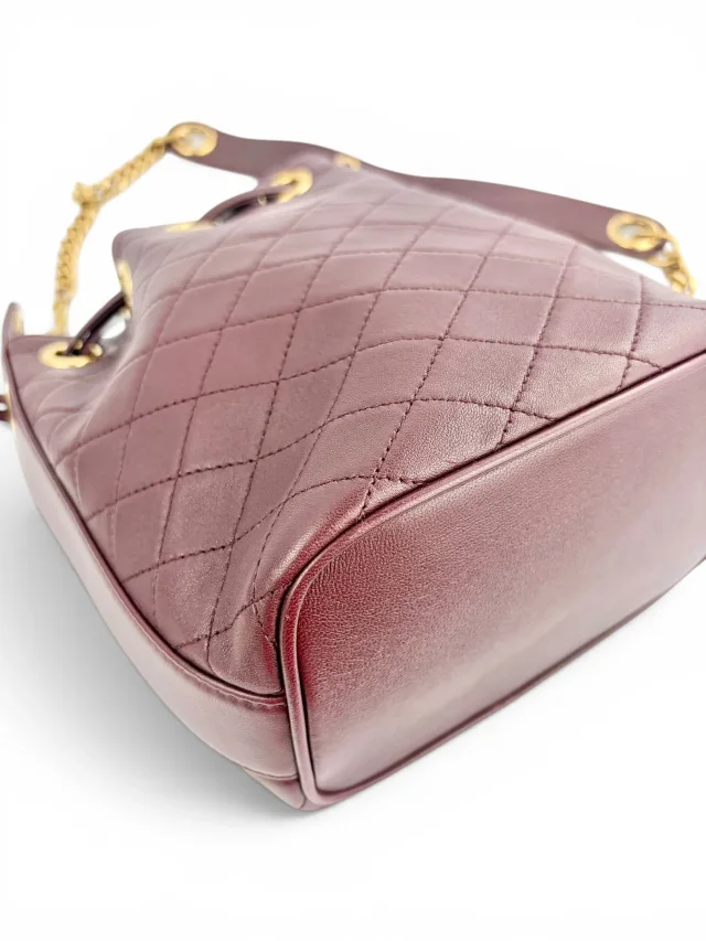 Saint Laurent Bucket Drawstring in Burgundy Leather from Season 2 Consign, photo 4 of 4