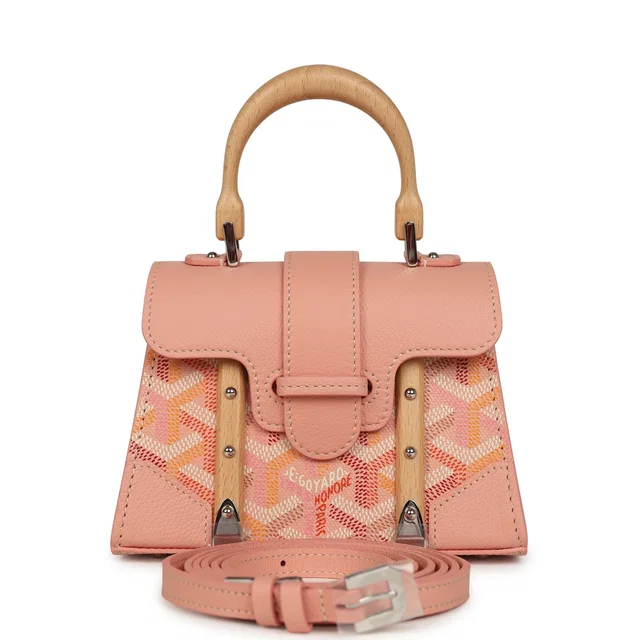 Goyard Goyardine Canvas Powder Pink Saigon Structure Nano Palladium Hardware in Pink Canvas from Madison Avenue Couture