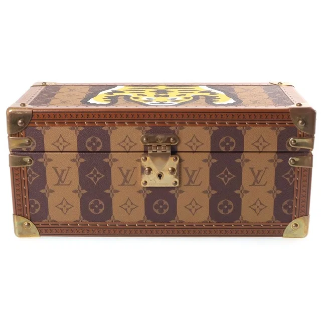 NIGO Monogram Stripe LV Squared Coffret Accessoires in Pouch Brown in Brown from The Reluxe