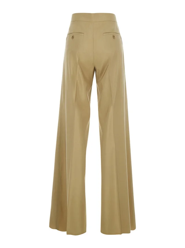 MAX MARA 'BRONTE' Beige Pants with Side Pockets in Wool and Silk Woman in Beige 75% Virgin Wool 25% Silk, photo 4 of 6 from Gaudenzi Boutique