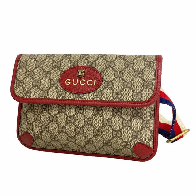Gucci Waist Bag GG Supreme Neo Vintage Brown Bordeaux Gold in Brown from The Reluxe