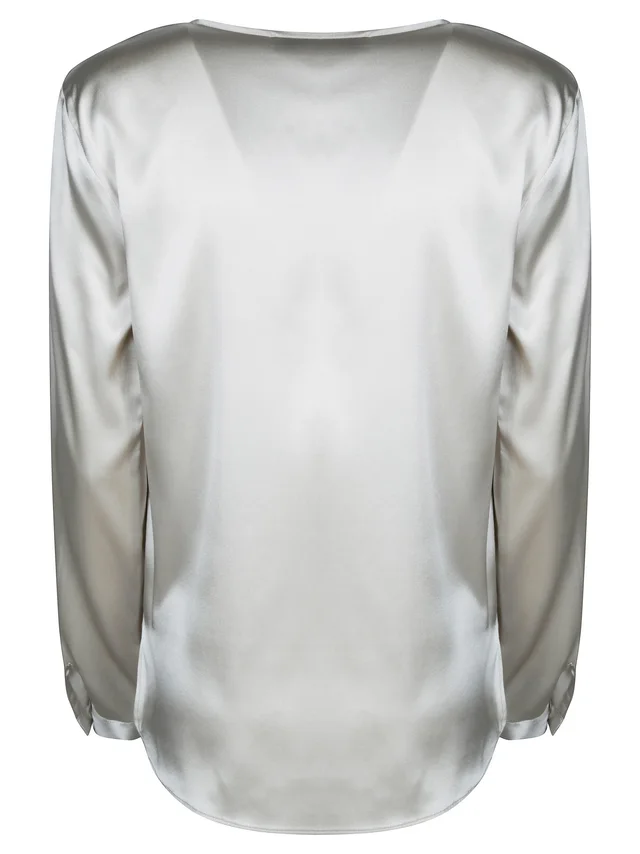 Antonelli Firenze Satin long-sleeve T-shirt with a round neck, photo 2 of 3 from SENSER