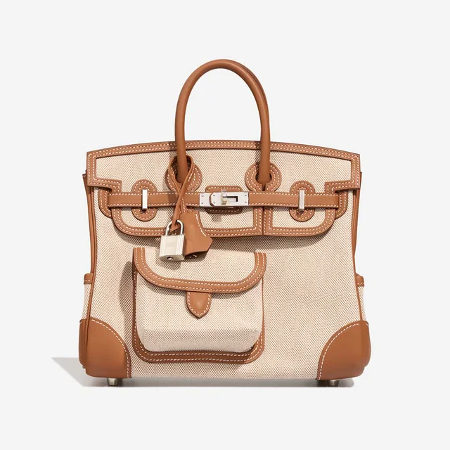 Hermès Birkin Cargo 25 Swift / Toile Gold / Écru in Gold, Multicolour, White Swift leather from SACLÀB, photo 1 of 1