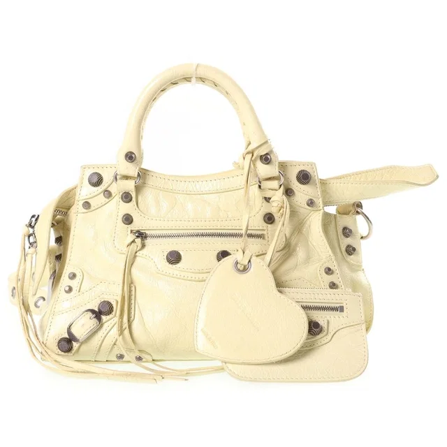 Balenciaga Neo Cagole 2-Way Shoulder Bag Light Yellow Leather S Silver in Yellow Leather from The Reluxe