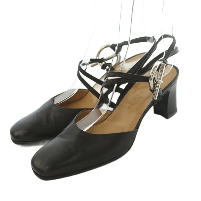 Hermès Pumps Black Heels in Black Leather from The Reluxe